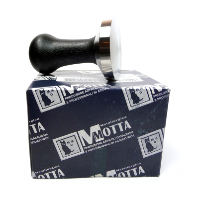 Tamper with Black Wooden Handle "Metallurgica Motta" 8100/B, Ø 58 mm 