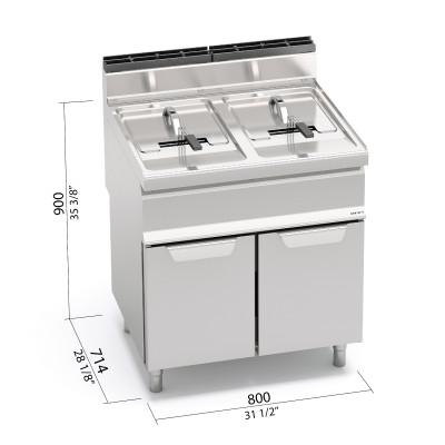Gas fryer with stove „Berto's“ GL15+15M (15+15 L)