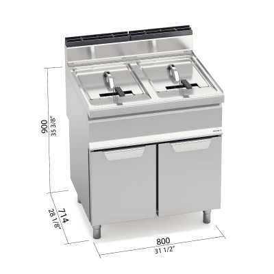 Gas fryer with stove „Berto's“ GL20+20M (20+20 L)