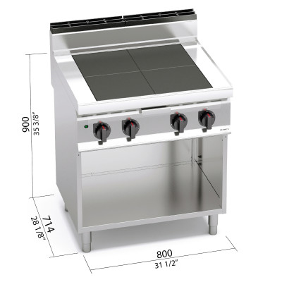 Electric cooker with solid surface „Bertos“ HIGH POWER E7TPQ4M